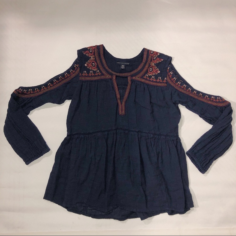 American Eagle Boho Sleeve Cutout Top